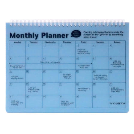 สมุดแพลนเนอร์ แบบตั้งโต๊ะ ROPAMODA รุ่น MONTH DESK PLANNER 85025 ขนาด 23.7 X 23.1 ซม. สีฟ้า_0